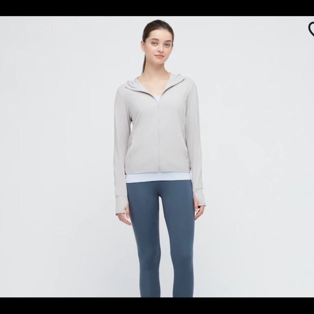 XS UNIQLO WOMEN AIRism MESH LONG-SLEEVE ZIP HOODIE